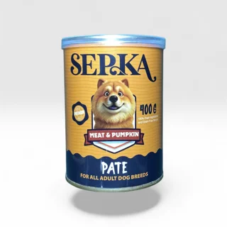 کنسرو سگ بالغ سپکا (Sepka) پته با طعم گوشت و کدوحلوایی 400 گرم