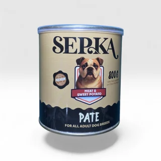 کنسرو سگ بالغ سپکا (Sepka) پته با طعم گوشت و سیب زمینی شیرین 800 گرم