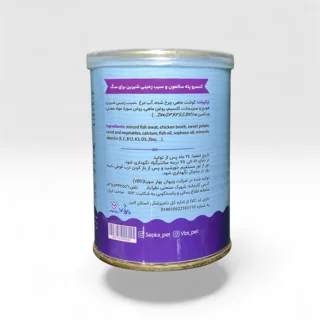 کنسرو سگ بالغ سپکا (Sepka) پته با طعم سالمون و سیب زمینی شیرین 400 گرم